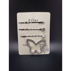 BUTTERFLY rhinestone bobby pins hair clips